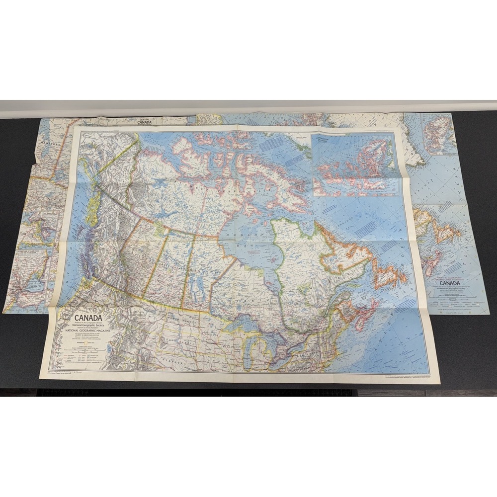 Vintage National Geographic Canada Maps Lot of 3 1963 1967 1972